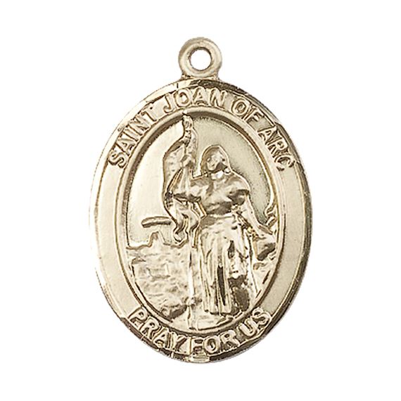 14KT GOLD ST JOAN OF ARC MEDAL - 1" x 3/4"